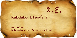Kabdebo Elemér névjegykártya