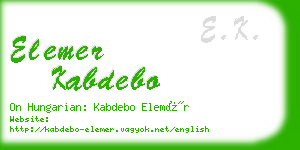 elemer kabdebo business card